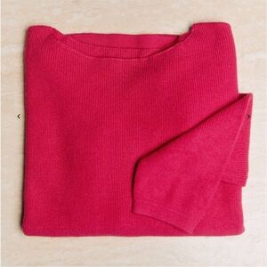 Sezane Clement Wool & Cotton Pull Sweater in Fuschia Pink